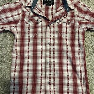 Cody James Red Plaid Kids Button Down Shirt